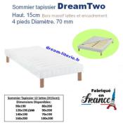 Sommier tapissier DreamTwo Hauteur. 15CM + 4 pieds Diam. 70MM.