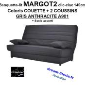 CLIC-CLAC MARGOT 2, Couchage 140x190CM Mat.SOFAFLEX HD26kg/m3 Haut.13cm.