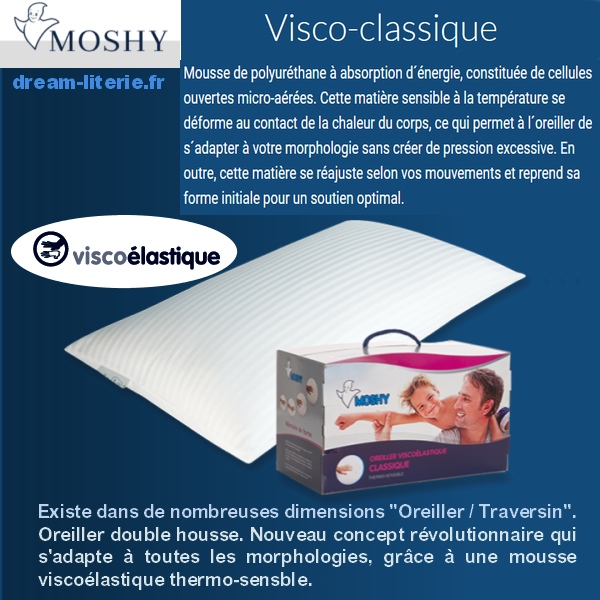 Oreiller VISCO-CLASSIQUE - Moshy - Nord Pas-de-Calais